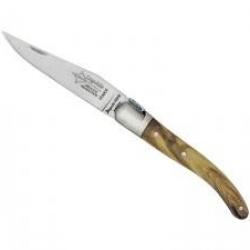 Couteau Laguiole d'antan G. DAVID, lame acier 12C27 manche en olivier