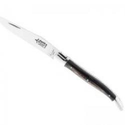 Couteau Laguiole  G. DAVID  lame acier 12C27 manche 12 cm façon corne noire avec croix