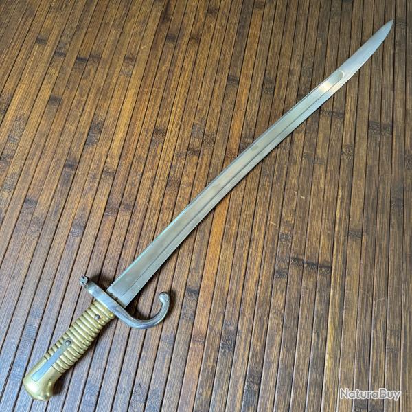 BAONNETTE SABRE CHASSEPOT 1866 MANUFACTURE DE ST ETIENNE DE 1872 TAT PARFAIT