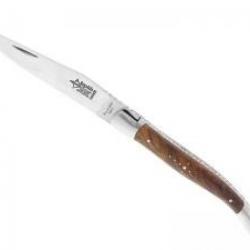 Couteau Laguiole G. DAVID lame acier 12C27, manche 12 cm noyer, 2 mitres inox mat