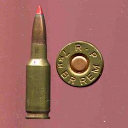 7 mm BR Remington - marquage : R°P 7 mm BR REM - balle cuivre pointe rouge