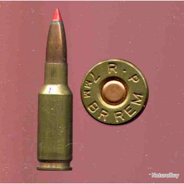 7 mm BR Remington - marquage : RP 7 mm BR REM - balle cuivre pointe rouge