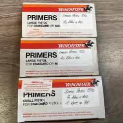 Lot de 3 boites small et large pistol Std winchester
