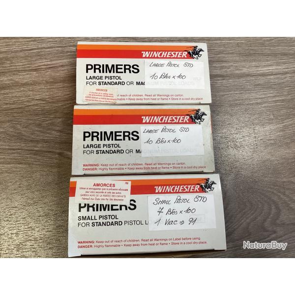 Lot de 3 boites small et large pistol Std winchester