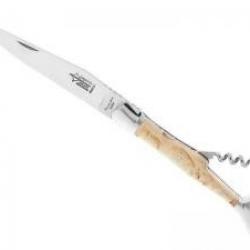 Couteau Laguiole G. DAVID  2 pièces (lame acier 12C27, tire-bouchon), manche 12 cm bouleau