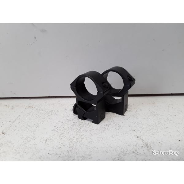 X2 colliers haut H.20mm 25,4mm pour rail R.11mm
