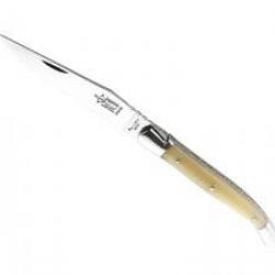 Couteau Laguiole G. DAVID lame acier 12C27, manche 12 cm pointe de corne blonde