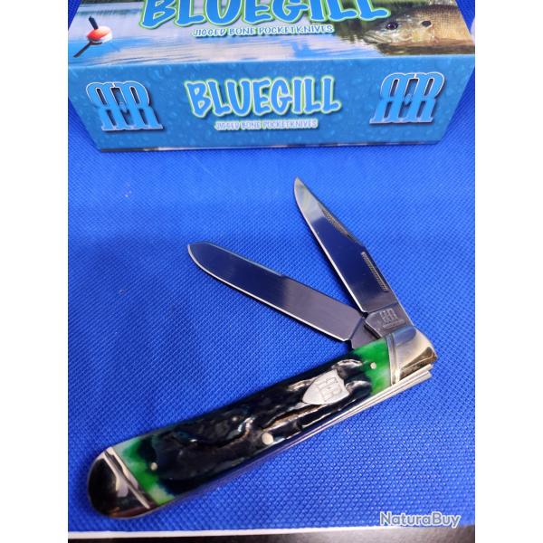 Couteau Rough Ryder Bluegill Trapper 2 Lames Acier 440 Satin Manche Os Slipjoint RR2634