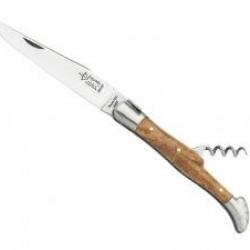 Couteau Laguiole G. DAVID 2 pièces (lame acier 12C27, tire-bouchon), manche 12 cm genévrier