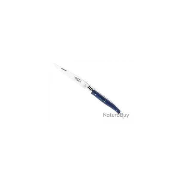 Couteau Laguiole G. DAVID  lame acier 12C27, manche 12 cm htre teint bleu