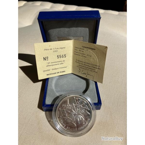 Monnaie de Paris 1 Fr 1993 5me anniversaire du dbarquement alli