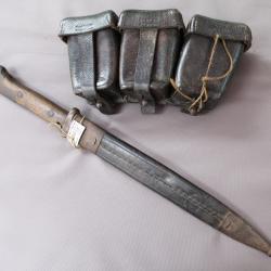 Souvenir d'un poilu baïonnette allemande cartouchière 1914-1918 chemin des Dames