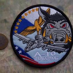 écusson Fairchild A-10 Thunderbolt II avion américain d'appui aérien insigne tissu