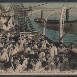 CPA - Marine Militaire -SCÈNES DE BORD - Exercice de Canon a bord d'un Navire de Guerre école N°3851