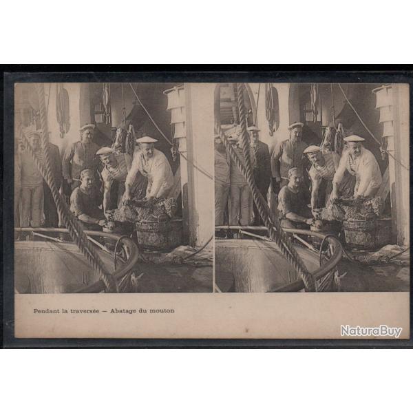 CPA - Marine Militaire -SCNES DE BORD  - Pendant la traverse -Abatage du mouton N3854