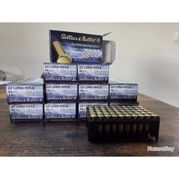 x10 botes Sellier Bellot Club 22 LR + 1 bote gratuite = 550 cartouches