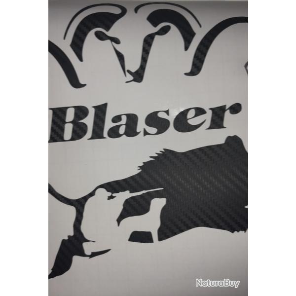Autocollants Blaser + chasse aux sanglier carbone dcoration voiture coffre fort ou autres zz