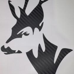 Autocollants tête chevreuil brocard motif carbone décoration voiture coffre fort ou autres promo été