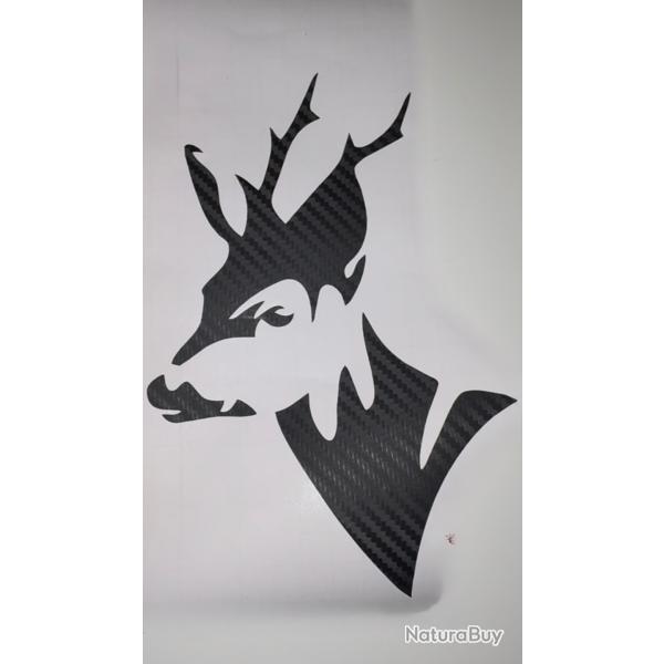 Autocollants tte chevreuil brocard motif carbone dcoration voiture coffre fort ou autres promo t