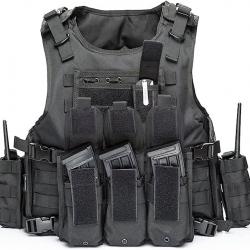 Camo Gilet Tactique, Veste Porte Plaque Ajustable pour Armée, Police