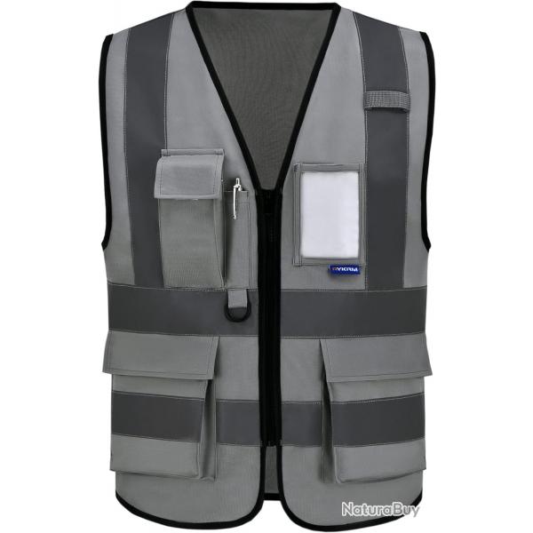 Plusieurs Couleurs 7 Poches de Classe 2" Gilet de scurit Haute visibilit Devant avec des Bandes