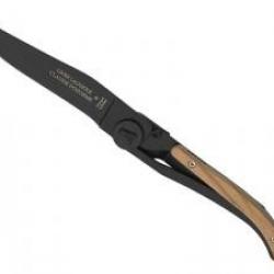Couteau Laguiole LINER LOCK lame acier X50CrMoV15 à cran intérieur manche 11cm  habillage olivier