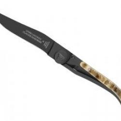 Couteau Laguiole LINER LOCK lame acier X50CrMoV15 à cran intérieur manche habillage corne bélier