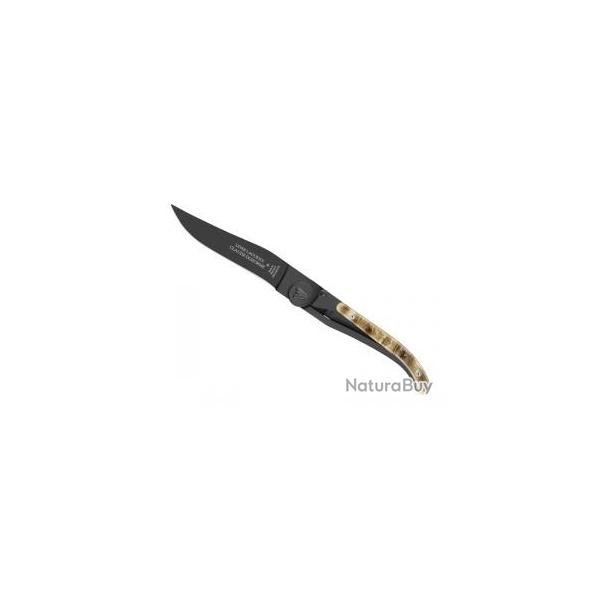 Couteau Laguiole LINER LOCK lame acier X50CrMoV15  cran intrieur manche habillage corne blier