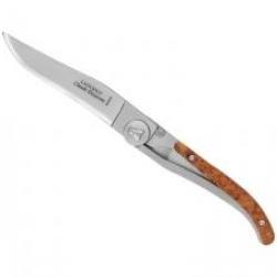 Couteau Laguiole LINER LOCK lame acier X50CrMoV15 à cran intérieur manche habillage genévrier,