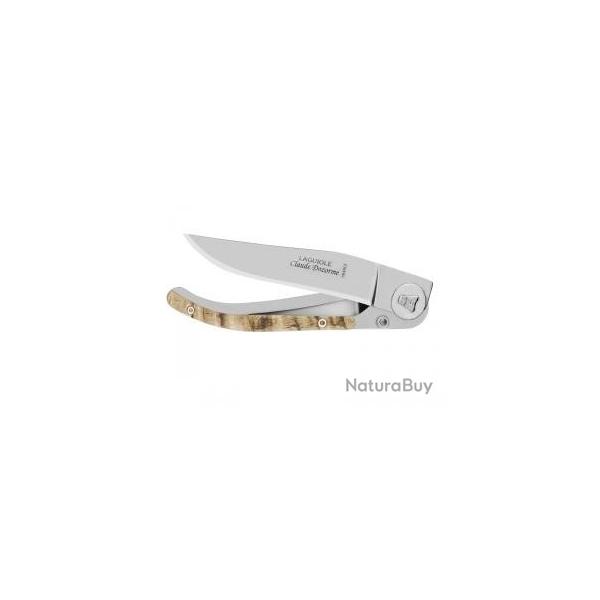 Couteau Laguiole LINER LOCK lame acier X50CrMoV15  cran intrieur manche inox/corne blier
