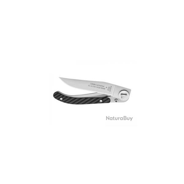 Couteau Laguiole LINER LOCK lame acier X50CrMoV15  cran intrieur manche habillage faon carbone