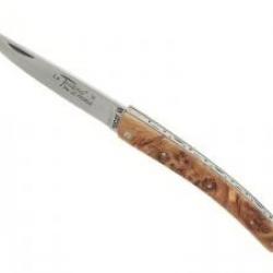 Couteau Le Thiers® par Le Fidèle, lame acier 12C27 manche genévrier contrecollé sur plaquette ébène