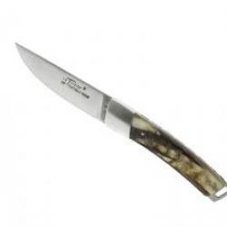 Couteau Le Thiers® POCKET lame mate à cran acier 14C28N manche corne bélier +pochette