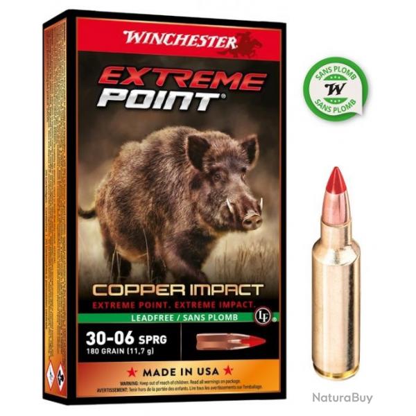 1 Boite de Balles Winchester 30-06 Extreme Point Copper Impact 180gr