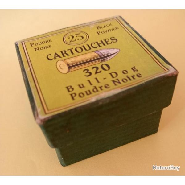 320 bulldog.    Boite carton .recontruite  ,rembordee, faon  ancienne .