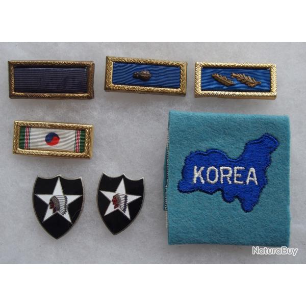 Bataillon de Core : PUC & insignes 2nd Inf Div fabrications US et corenne