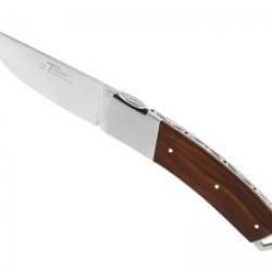 Couteau Le Thiers® GENTLEMAN lame mate à cran acier 14C28N manche bois der fer +pochette