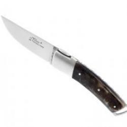 Couteau Le Thiers® GENTLEMAN lame mate à cran acier 14C28N manche corne de bélier +pochette