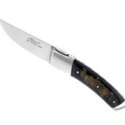 Couteau Le Thiers® GENTLEMAN lame mate à cran acier 14C28N manche corne buffle brute +pochette