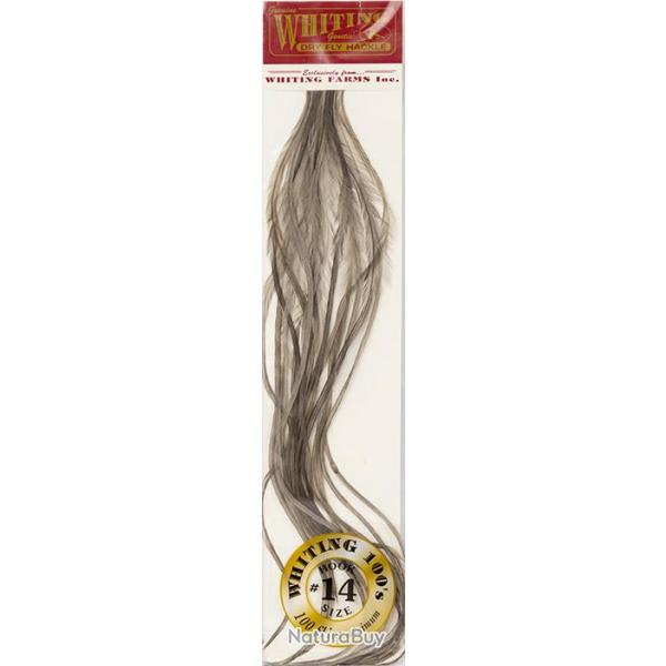 Plumes de Saddle WHITING 100 H14 teint gris fonc