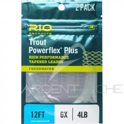 Bas de ligne RIO Powerflex Plus (Pack de 2) 12' (3,70m) 4X