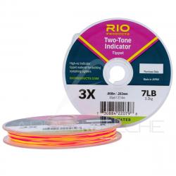 Fils nylon RIO 2 Tone Indicator rose/jaune 27m 5X - Ø 0.152