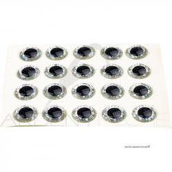 Yeux 3D adhésifs argent Ø 5.5mm