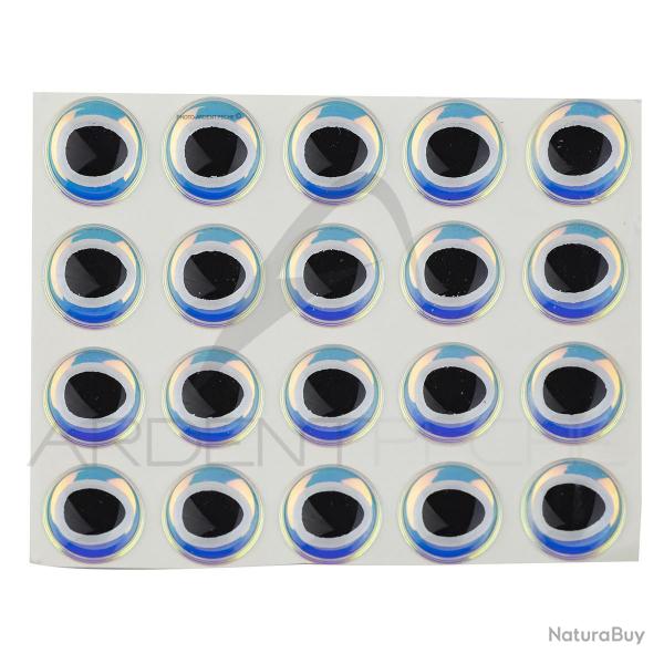 Yeux 3D adhsifs pupille ovale Perle 6 mm