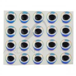 Yeux 3D adhésifs pupille ovale Perle 8 mm