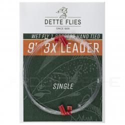 Bas de ligne Dette Flies noyée 2,70 m (9ft) 1 potence 4X - 0.17mm