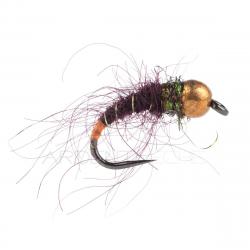 Mouche STS Nymphe tungsten caddis rouille/noir H16