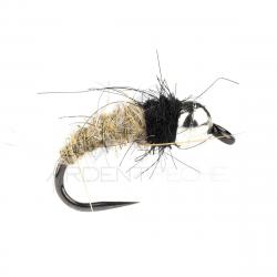 Mouche STS Nymphe tungsten caddis gris/noir H14