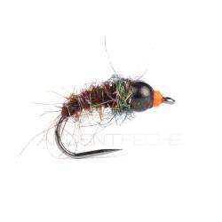Mouche STS Nymphe tungsten caddis rouge/noir H12