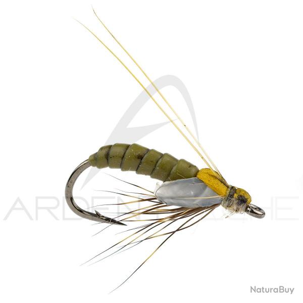 Mouche raliste J-SON Nymphe caddis Pupa marron olive H14